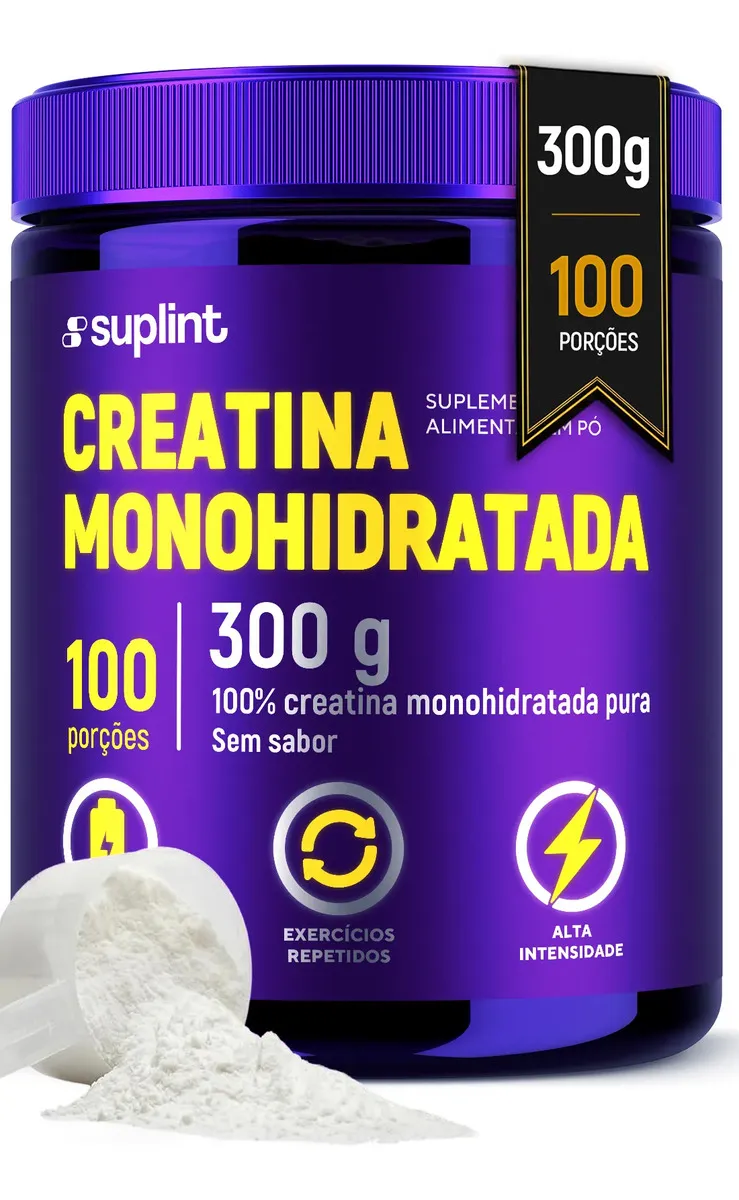 Melhor creatina monohidratada pura 300g sem gluten