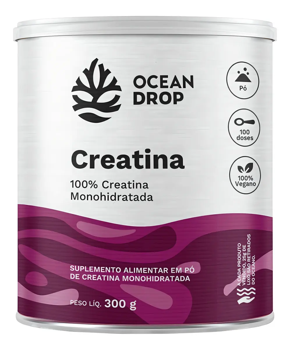 Melhor creatina ocean drop 300g monohidratada sem sabor
